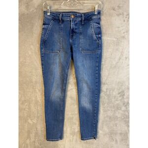 Old Navy Jeans Womens 2 Rockstar Super Skinny Ankle Blue Patch Pocket EUC